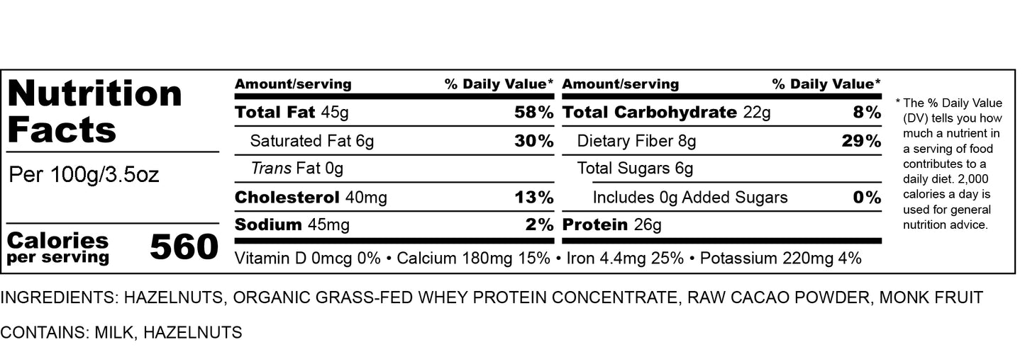 High-Protein Hazelnut & Cacao Butter Spread 300g/10.5oz